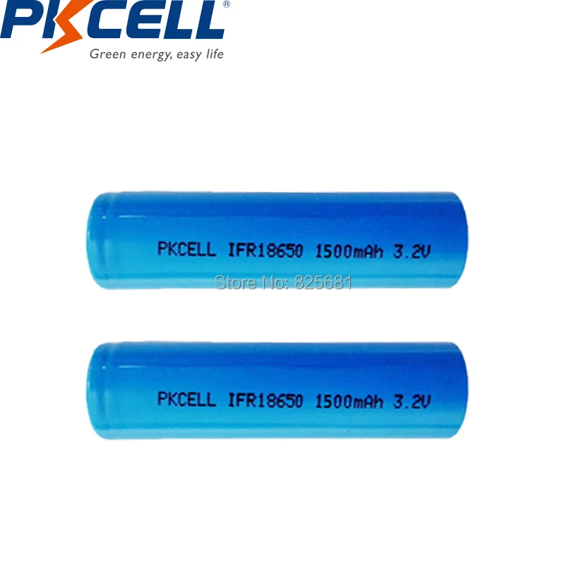 15 шт. PKCELL Перезаряжаемые Батарея IFR18650 18650 1500mah 3 2 V Li FePO4 с плоским верхом без защиты