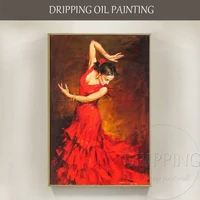 professional artist pure handmade high quality classical dancer oil painting on canvas spanish dancer flamenco dance painting