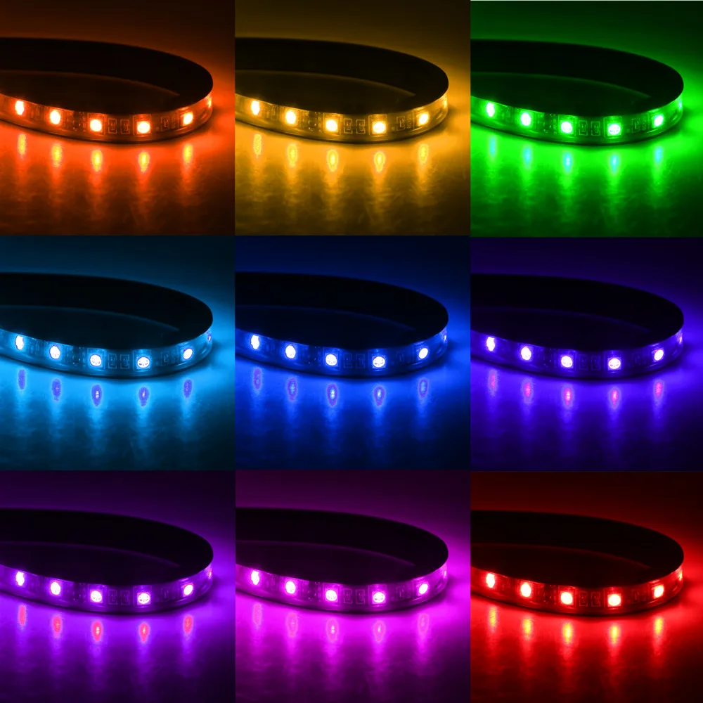 Светодиодные ленты света RGB для автомобиля 7 цветов стайлинга автомобилей