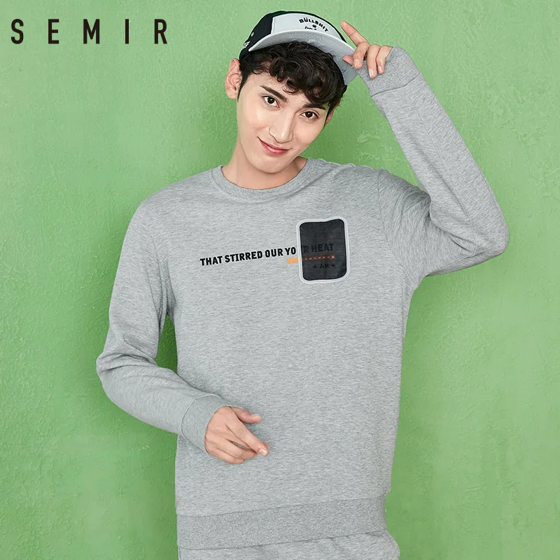 SEMIR толстовки для мужчин с круглым вырезом свитеррубашка уличная одежда длинным