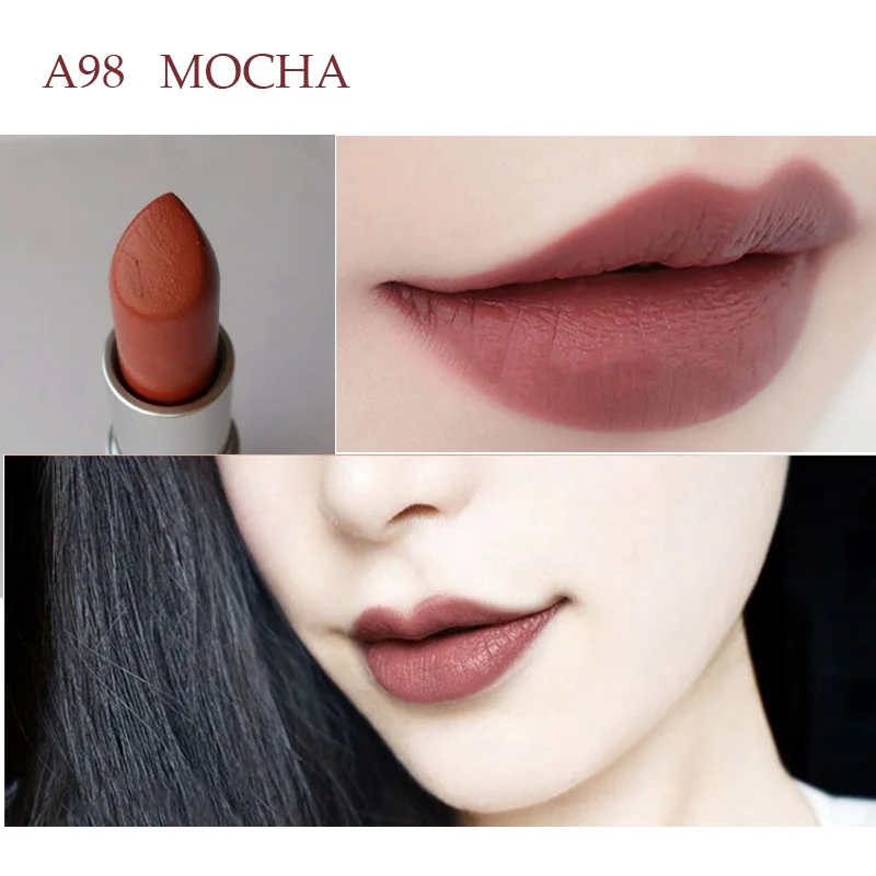 A98 MOCHA MYG матовая губная помада телесного цвета, финишная Увлажняющая губная помада, русская красная леди жук, Rubby Woo Sin Diva - Цвет: A98 MOCHA