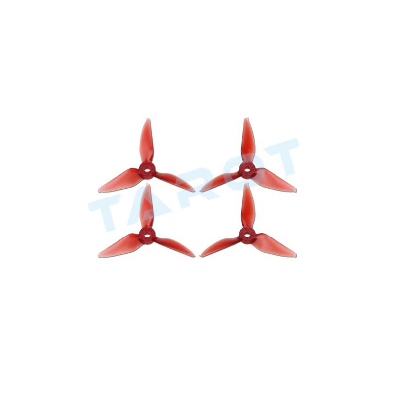 Red 2 cw 2 ccw 5051 Props 3 Blade Propeller 5 X 5.1 Inch Mini Propellers for 2205 2305 Motors Racing Through FPV Quadcopter Drone - Color: Red
