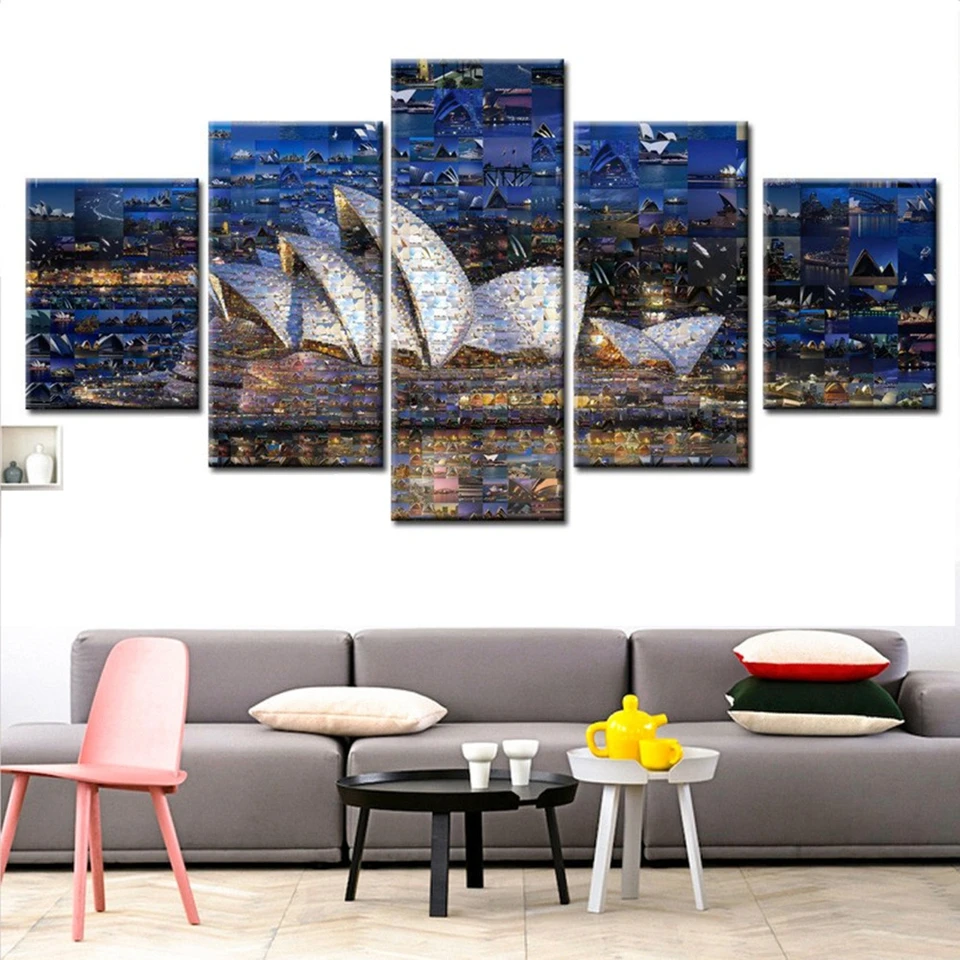 Embelish 5 Pieces Sydney Opera Modern Home Decor Posters For Living Room HD Canvas Landscape Modular Pictures Wall Art | Дом и сад