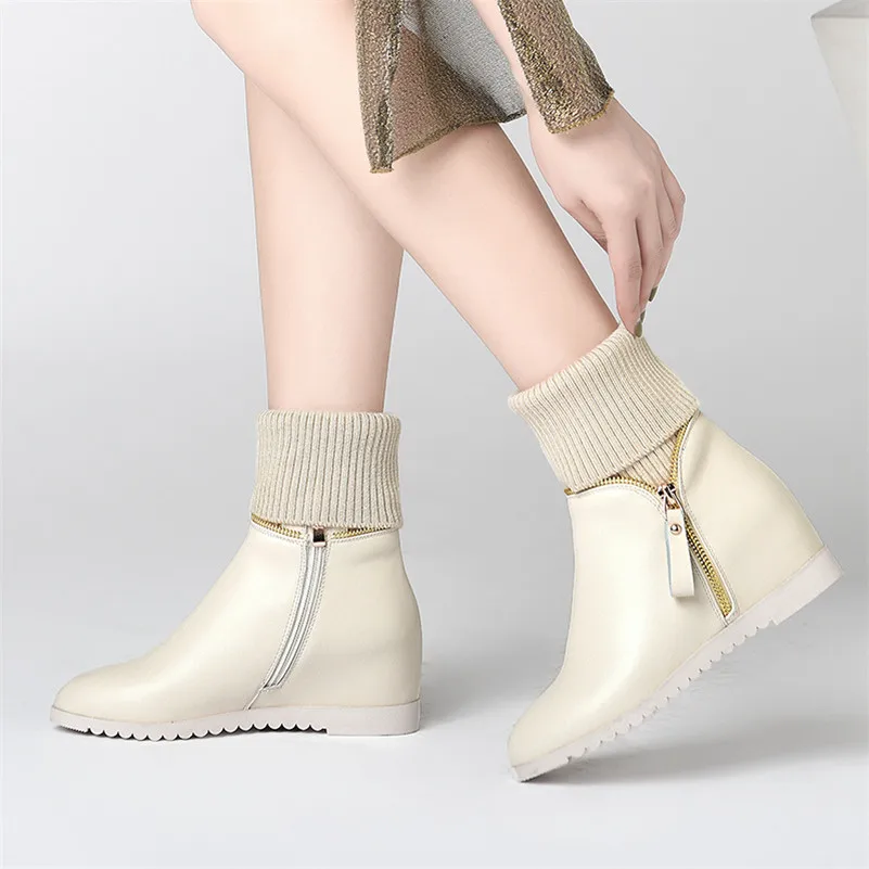 Женские ботильоны из натуральной кожи на молнии FEDONAS элегантные офисные Ботинки