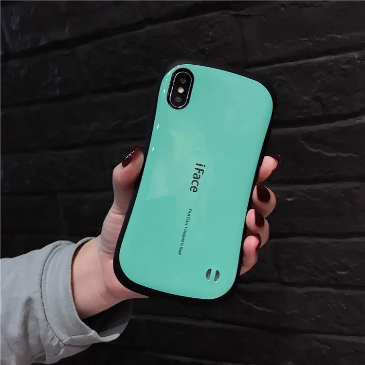 Iface king чехол для телефона сплошной цвет черный глянцевый маленький поясной чехол для iphone 7 8 PLUS X S R MAX защитный противоударный чехол для телефона