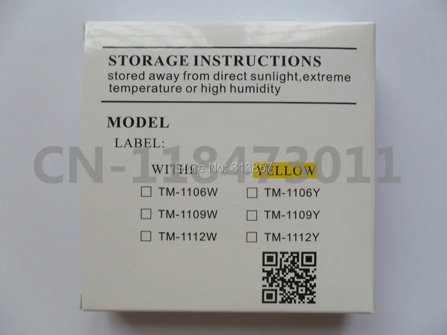 Кабельный Маркер чернила принтер лента сердечник ленты TM-1109Y желтого цвета для