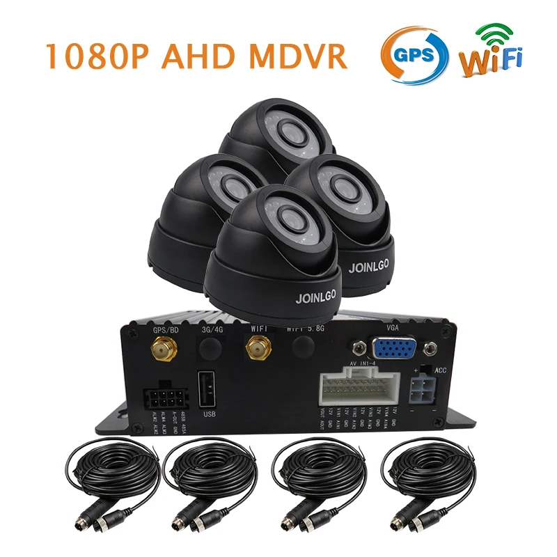 Бесплатная доставка 4 канала gps WI FI 1080 P AHD SD Мобильный Видеорегистраторы для