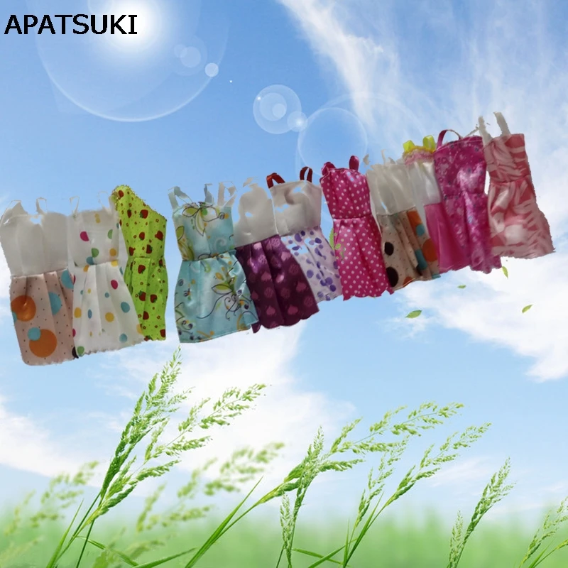 

10pcs/lot Handmade One Piece Dress Fashion Clothing Gown For Barbie doll Kid's Playhouse Best Gift