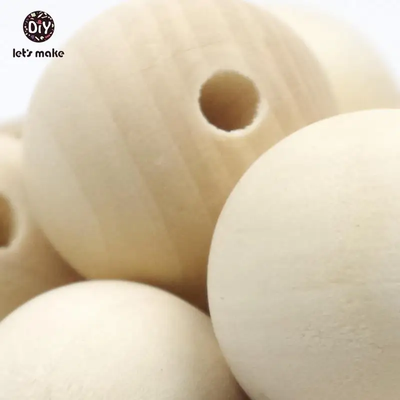 

Let's make Unfinished Natural Wood beads 30mm Large Round Ball free shipping