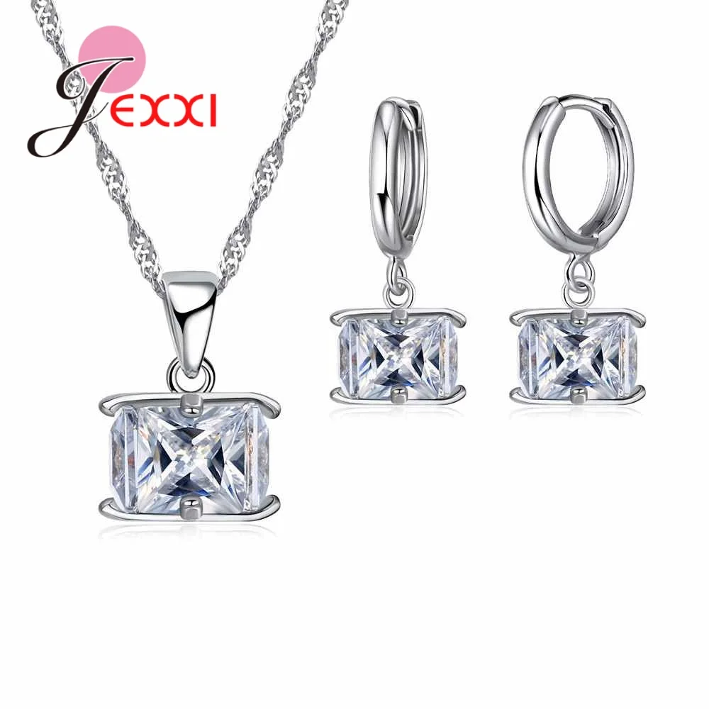 Женский ювелирный комплект из серебра 925 пробы с австрийскими кристаллами|jewelry sets