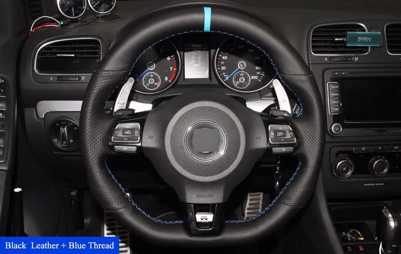 LQTENLEO черный из натуральной кожи DIY автомобиля Руль Обложка для Volkswagen Golf 6 GTI MK6 VW Polo GTI Scirocco R passat CC