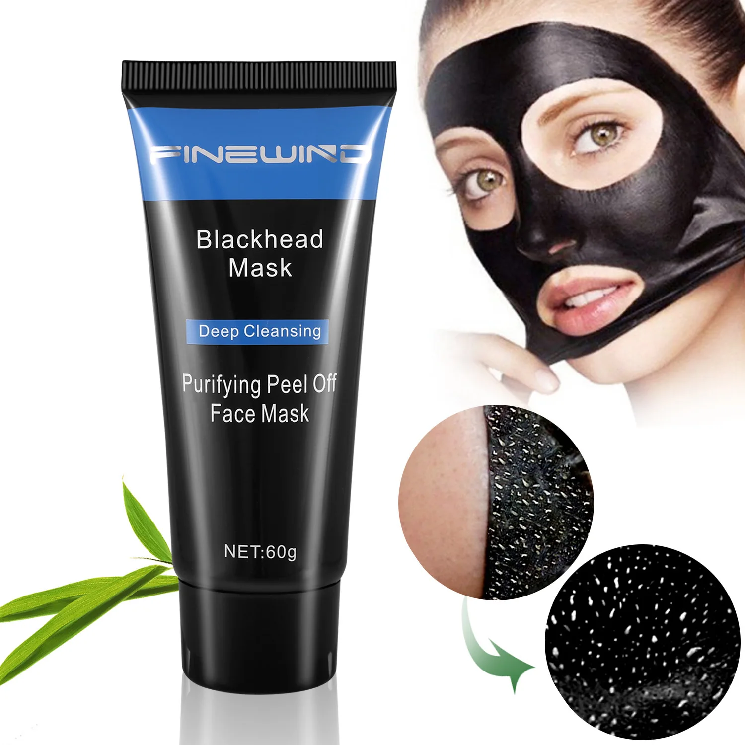 MABOX Deep Cleansing purifying peel off Black mud Facial mask Remove blackhead facial mask nose Acne remover Face care