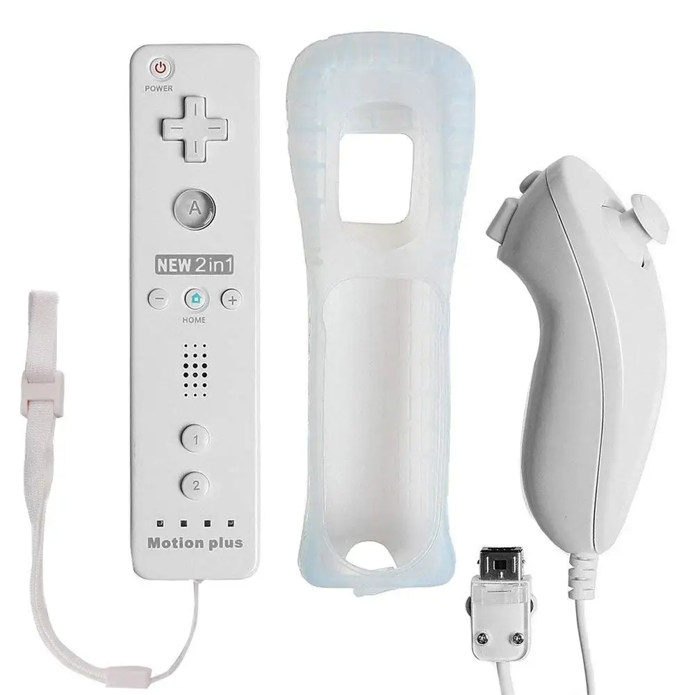 Option1-White 2 в 1 беспроводной джойстик пульт дистанционного управления для nintendo wii Встроенный Motion Plus с Nunchuck для джойстика аксессуар для видеоигр - Цвет: Option1-White