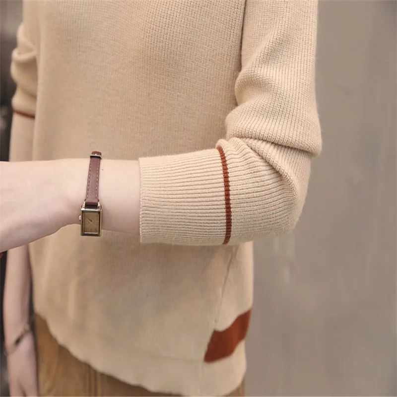 

2018 Autumn Winter Sweater Women Solid Knitted Sweater Pullovers Female Sweater Long Sleeve Tops V-neck Basic Warm KnitwearQ901