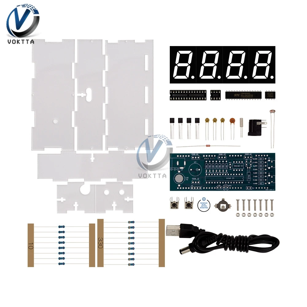 Электронные часы светодиодный Micro control ler DIY Kit Цифровой светильник времени