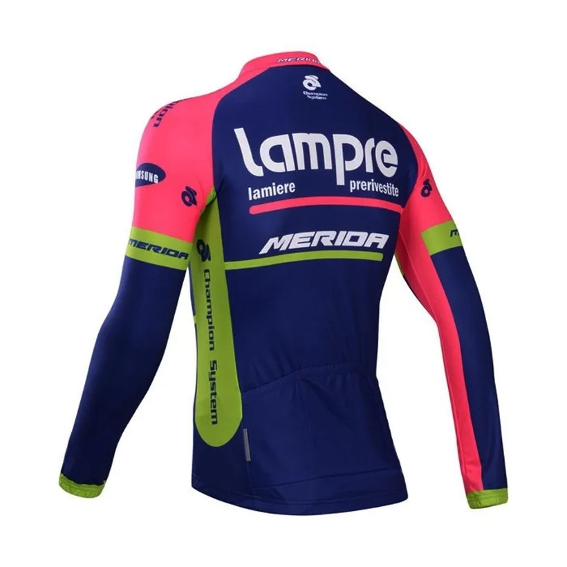 2015 Lampre осень с длинным рукавом задействуя джерси MTB Roupa Ciclismo одежда велосипедов