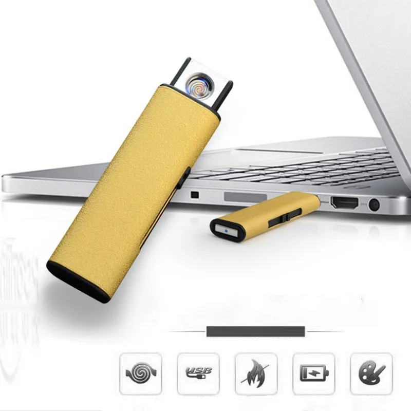 Мини USB Электронная перезаряжаемая Зажигалка металлическая беспламенная