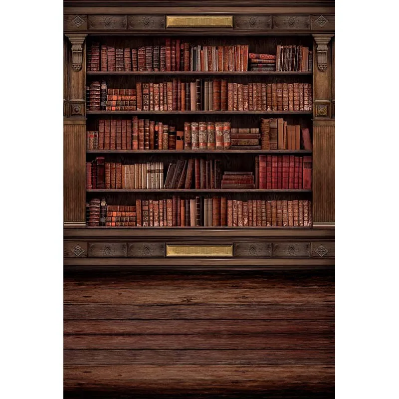 Фоны для детской фотосъемки с изображением книжной полки школьников выпускного