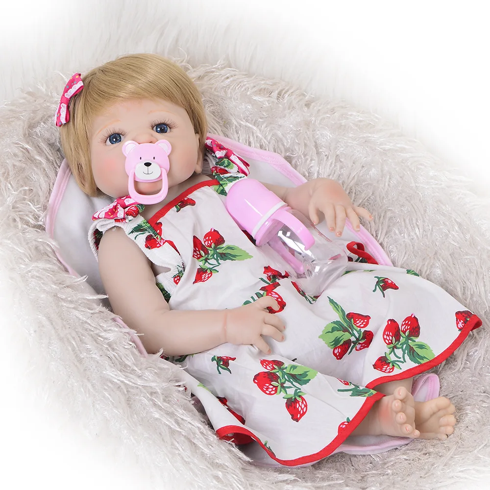23 &quot57 см кукла возрожденная полностью силиконовая Реалистичная bathe Princess babies bebe