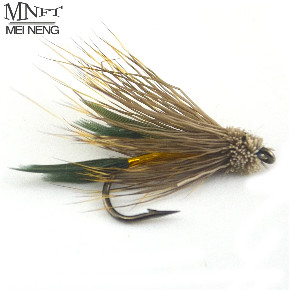 

MNFT 10PCS 6# Brown Color Deer Hair Gold Body Muddler Minnow Fly Bass Fishing Lure Steamers Trout Streamer Flies