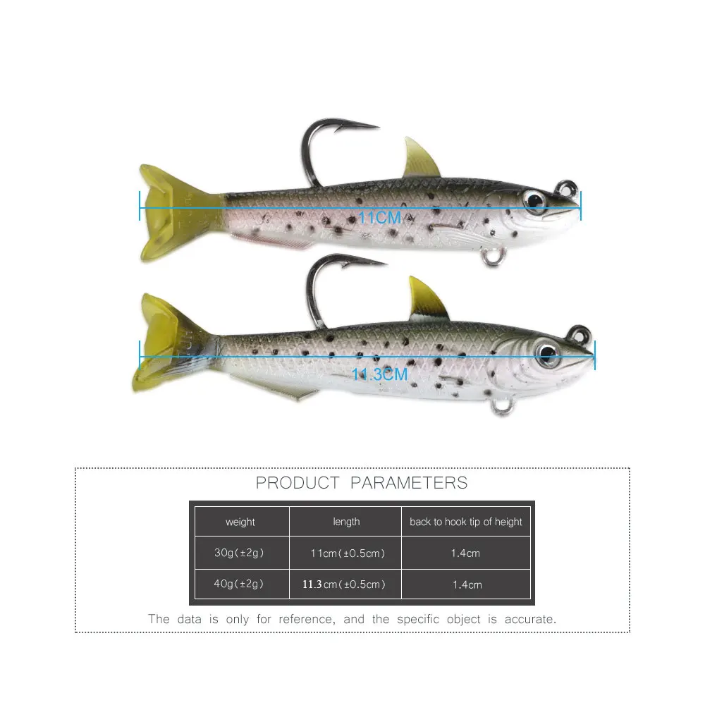 FTK Soft Lure 30g/40g Wobblers Artificial Bait Silicone Fishing Lures Sea Bass Carp Fish Jig | Спорт и развлечения
