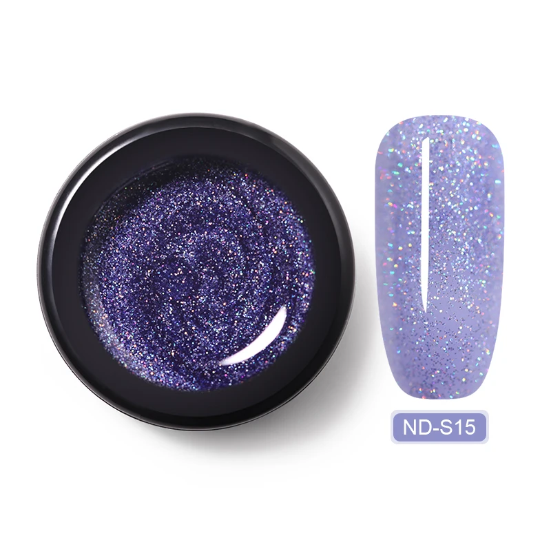 ND-S15 NICOLE DIARY 5 мл Блестящий Гель-лак для Ногтей Сияющий долговечный впитывающий УФ-гель с УФ-лампой красного цвета лак для дизайна ногтей - Цвет: ND-S15