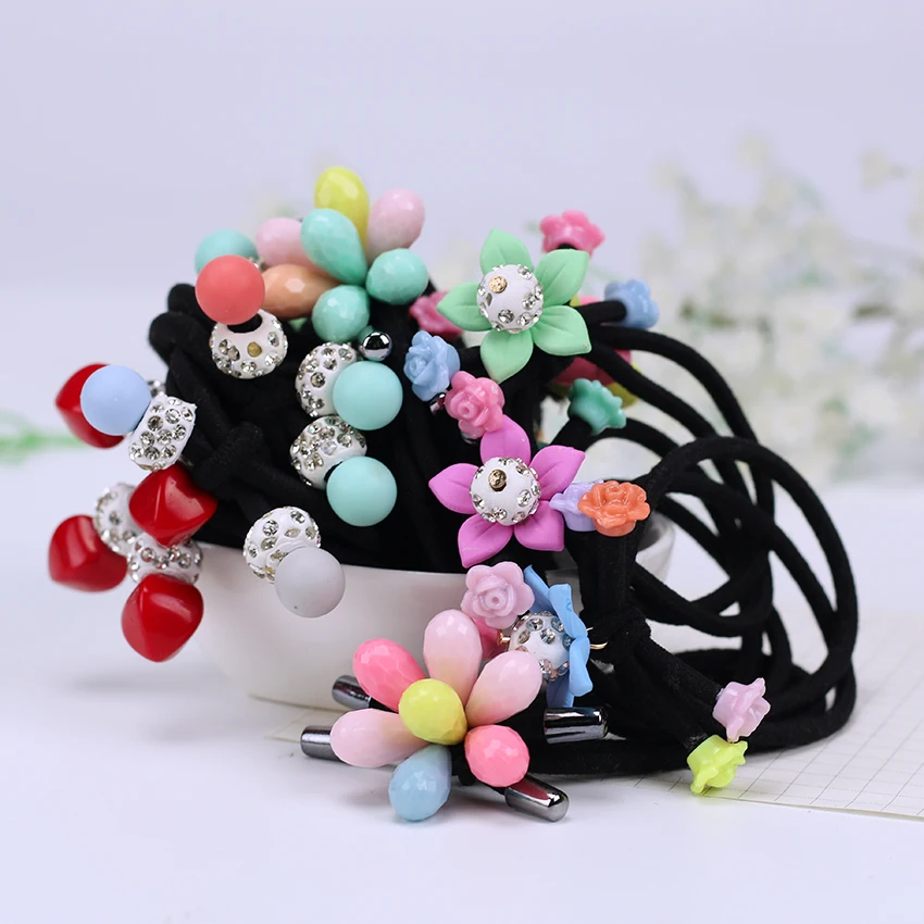1 шт. милые веревки для волос с цветами девочек держатель конского хвоста повязка