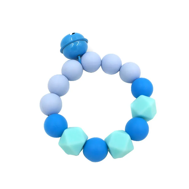 Силиконовый Прорезыватель для зубов жевательные бусины браслет с колокольчиком