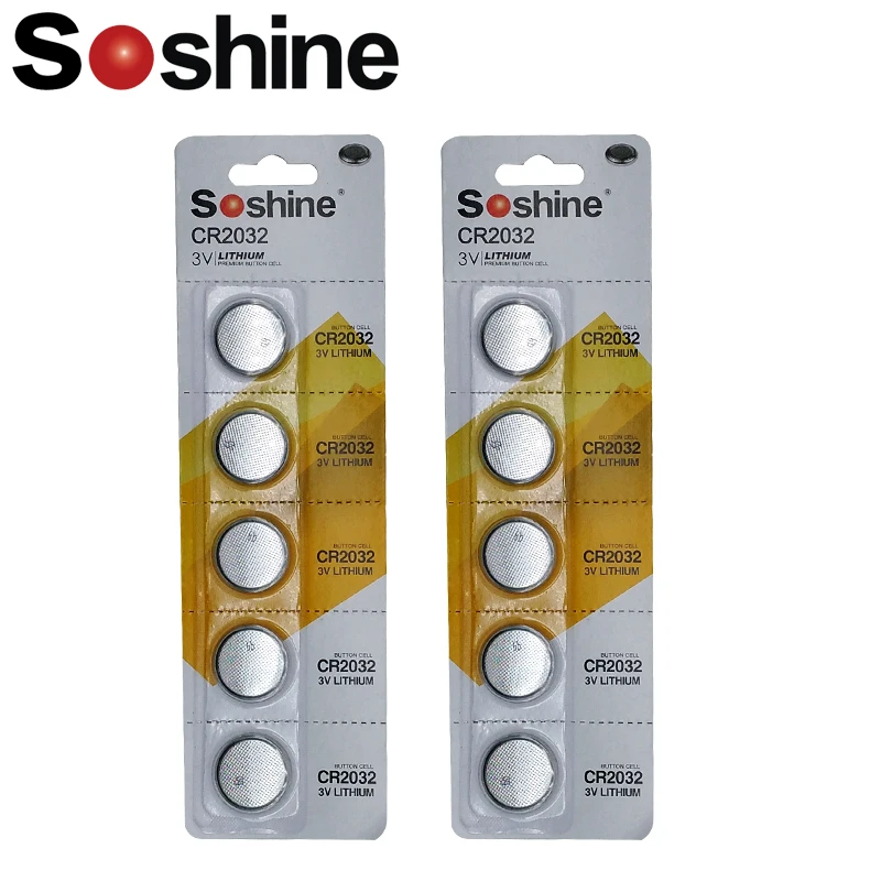 Литиевая батарея Soshine CR2032 3 в 10 шт./2 карты BR2032 DL2032 ECR2032 CR 2032 литиевые батареи|lithium