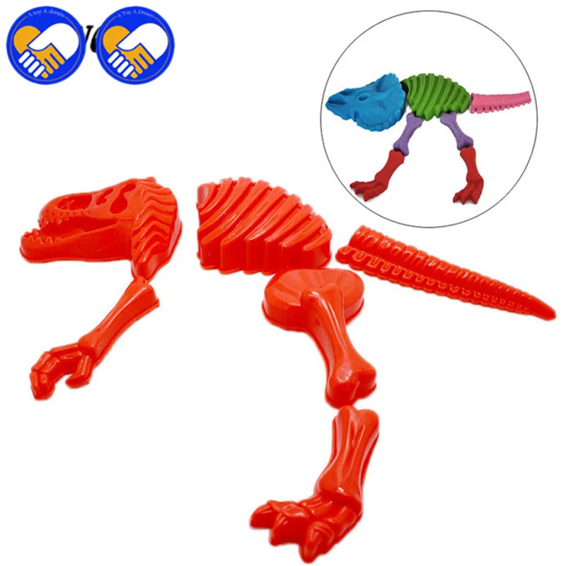 

2 Sets Sandbeach Funny Sand Mold Set Dinosaur Skeleton Bones Beach Toy Kids Magic Playing Sand Mold Toys For Children