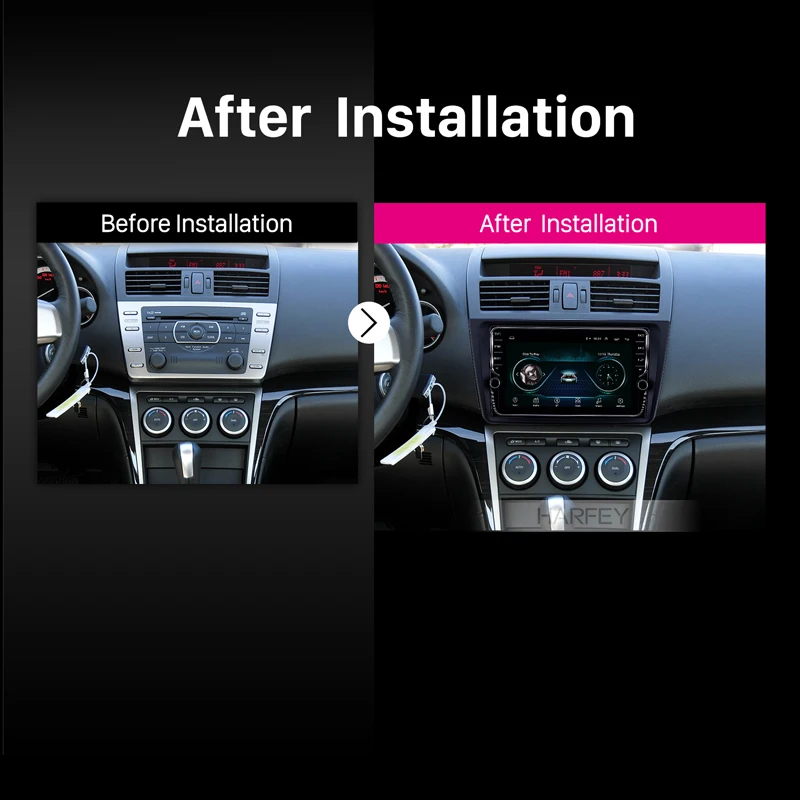 Автомагнитола Harfey 2din с GPS-навигацией Android 9 1 ОЗУ 2 Гб для Mazda 6 Rui wing 2008-2014