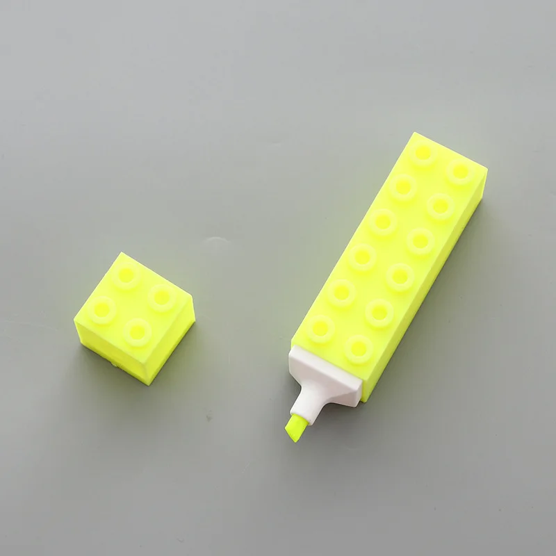 Yellow 1 шт. Lytwtw's креативные строительные блоки маркер ручка милые Kawaii Граффити ручки ребенок студент живопись канцелярские принадлежности - Цвет: Yellow