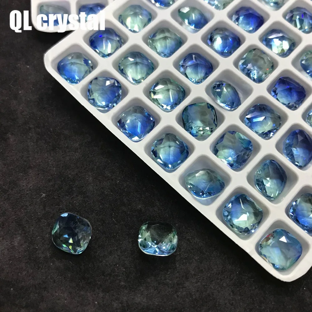 QL Кристалл Турмалин стекло кристалл 8x8 жир squar Pointback Необычные Камень для DIY одежды сумки обувь ювелирные