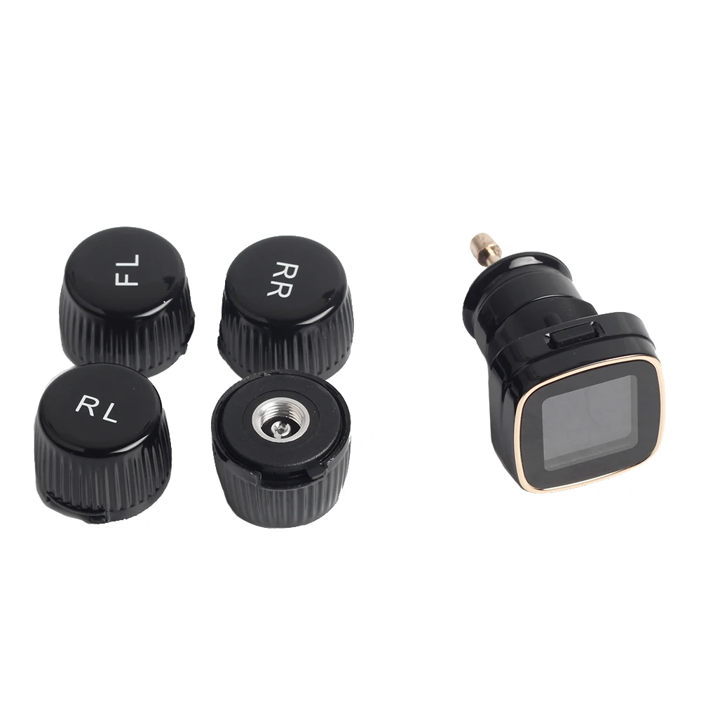 Авто TPMS шин Давление мониторинга Системы 4 Датчики Авто-прикуриватели ЖК-дисплей