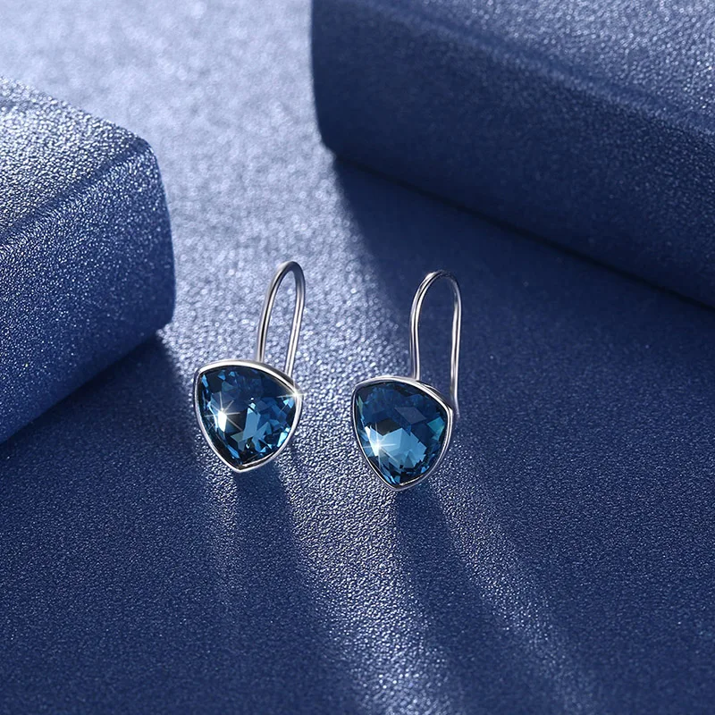 LEKANI оригинальные кристаллы от SWAROVSKI голубые серьги подвески в виде сердца
