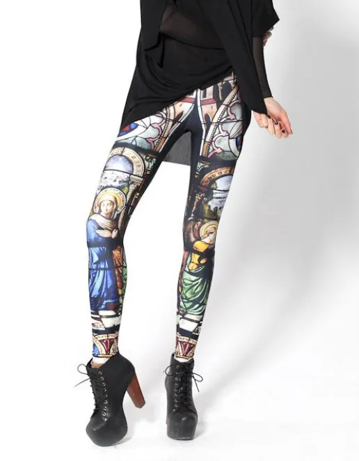 Леггинсы женские с принтом Мадонны модные облегающие тонкие эластичные штаны из