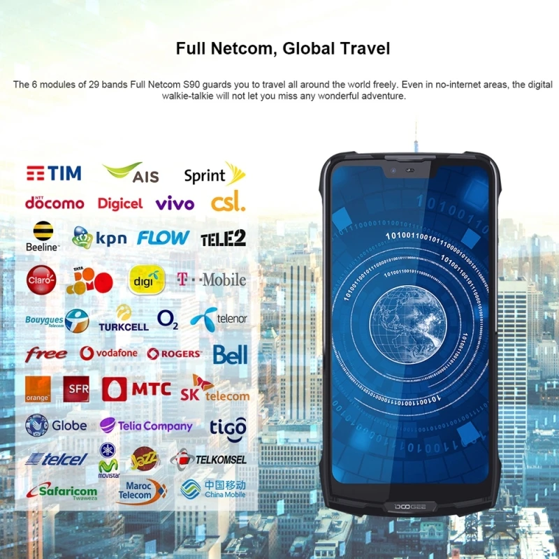 DOOGEE S90 прочный смартфон 6 ГБ+ 128 Гб 6,18 дюймов IP68 Водонепроницаемый Android 8,1 MTK6771 две sim-карты 4G NFC, OTA мобильный телефон