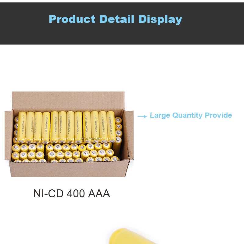 100 шт PKCELL плоский верх NICD AAA батареи Nicd 400mah 3A 1,2 V аккумуляторная батарея для камеры игрушки