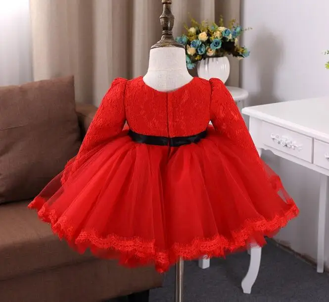 Высококачественные зимние платья из красного кружева и бархата для девочек