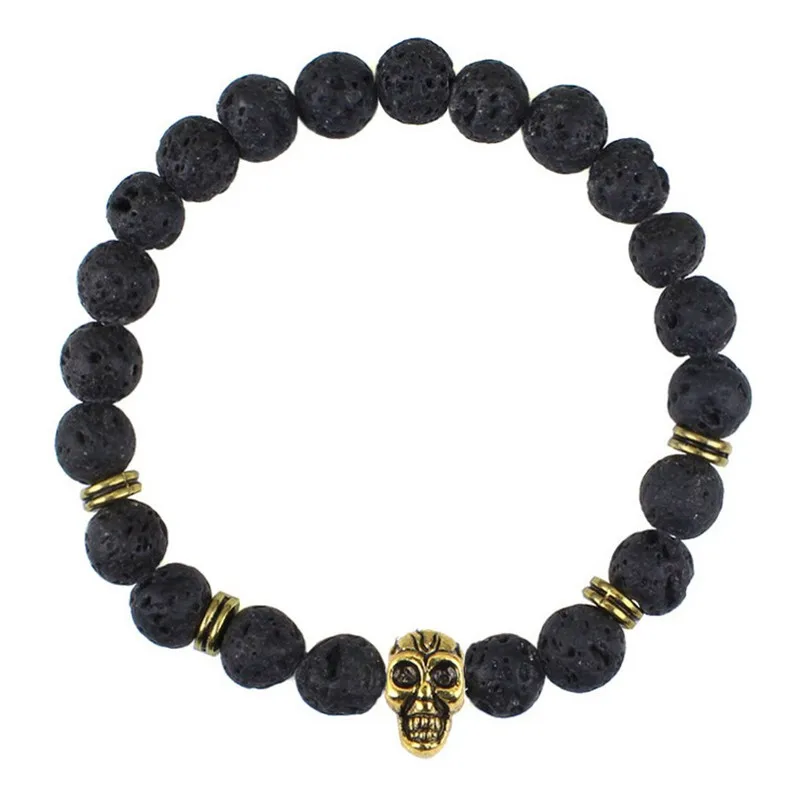 2018 модный браслет из натурального камня с бусинами Будда головой леопарда черепа