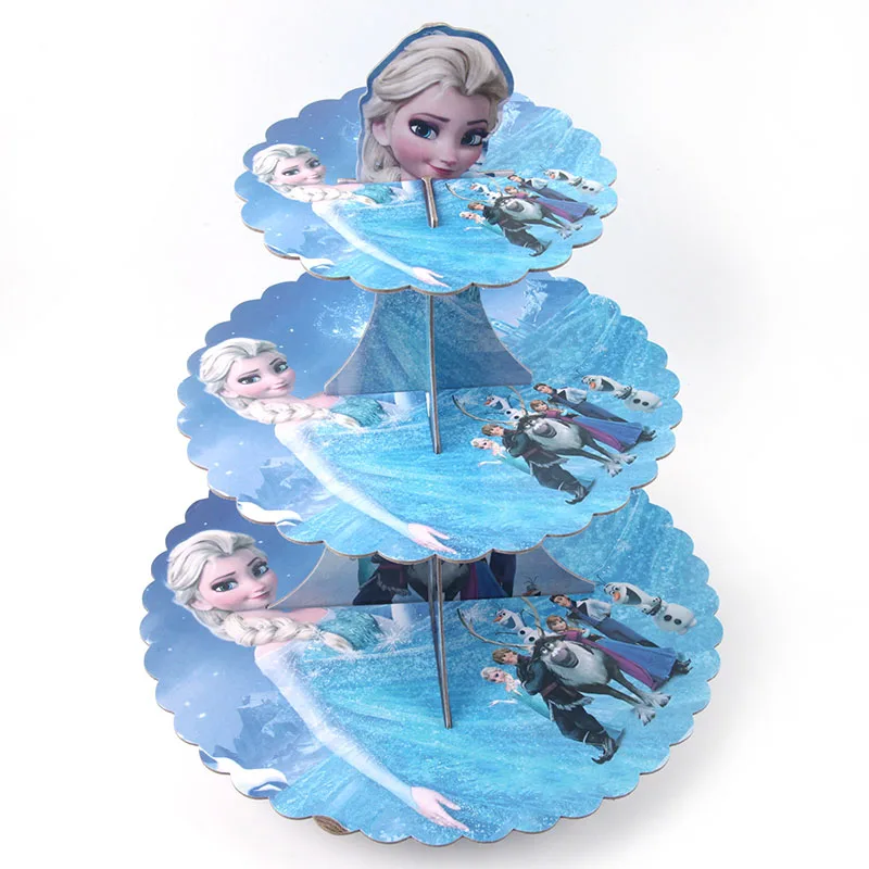 Cake stand Холодное сердце принцесса Снежная королева украшение для торта на день рождения на тему "Лошадки карусели" вечерние украшения Детские вечерние принадлежности для девочек украшения набор посуды - Цвет: Cake stand