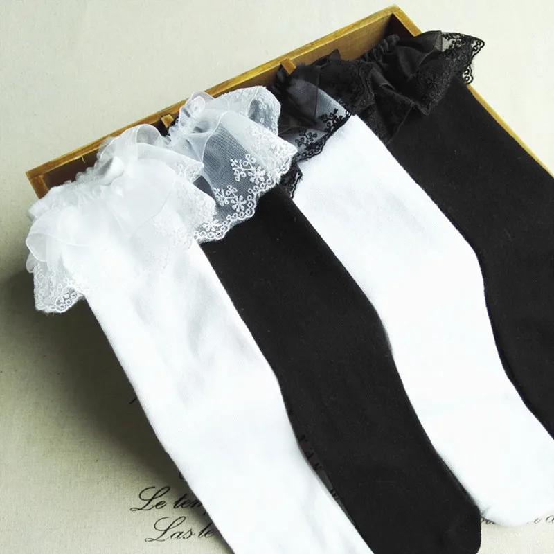 Распродажа удобные кружевные чулки для девочек 1-8 лет гетры малышей симпатичные