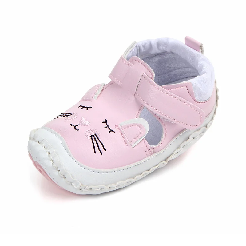 Весенняя обувь для маленьких девочек с рисунком кота из мультфильма дышащая