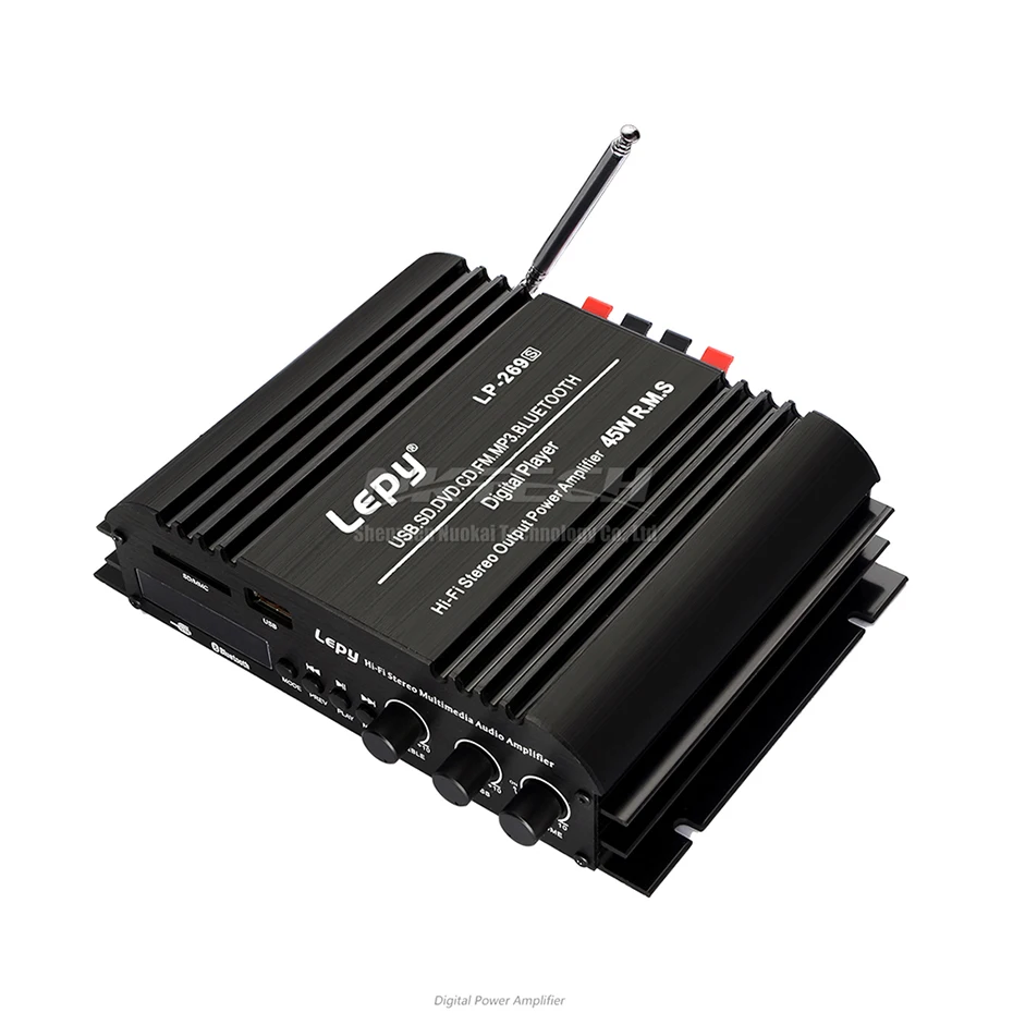 LP-269S Lepy Bluetooth автомобильный усилитель цифровой плеер HIFI стерео аудио Мощность 2CH 45 Вт домашняя мультимедийная поддержка SD USB FM MP3 DVD CD