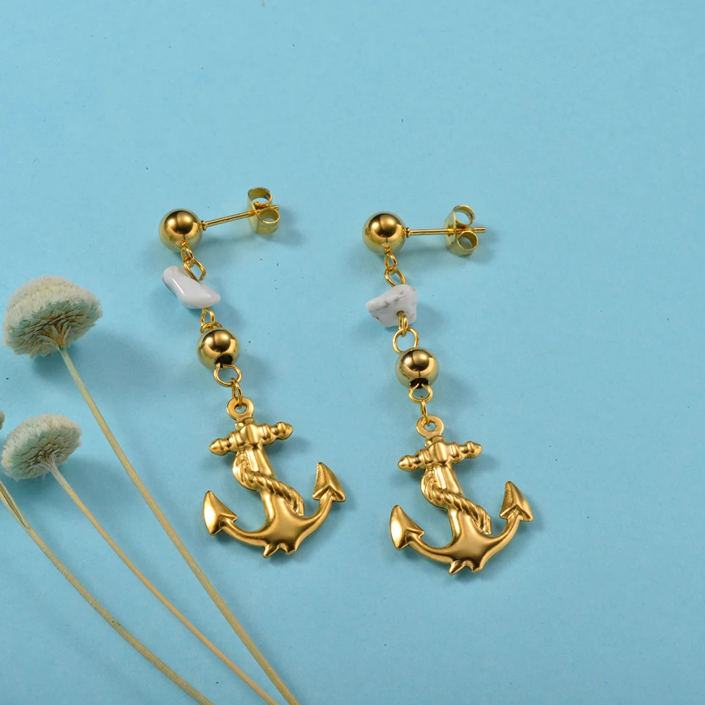 baoyan gold color stainless steel earring for women bohemian shell jewelry fashion 2019 | Украшения и аксессуары