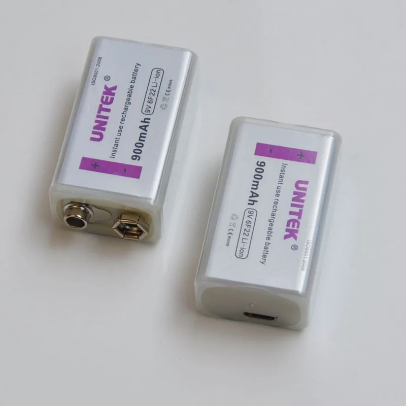 2 шт. литий-ионная аккумуляторная батарея USB 9 в 900 мАч 6F22 ячейка для микрофона
