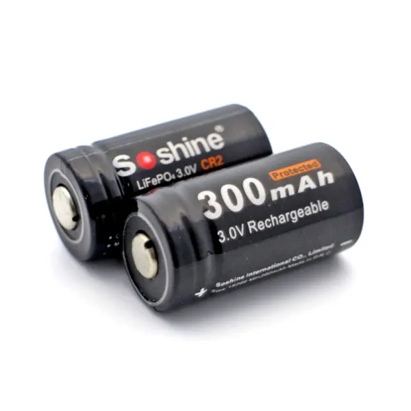 Soshine lifepo4 RCR123 CR2 16340 Батарея быстрого Зарядное устройство с 2 шт. 300 мАч 3.0 В