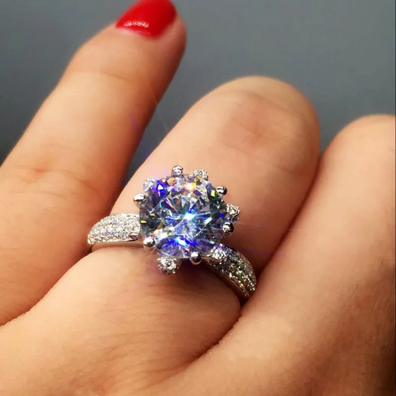 Модные ювелирные изделия модные с цветком 3ct AAAAA цирконий cz обручальные кольца