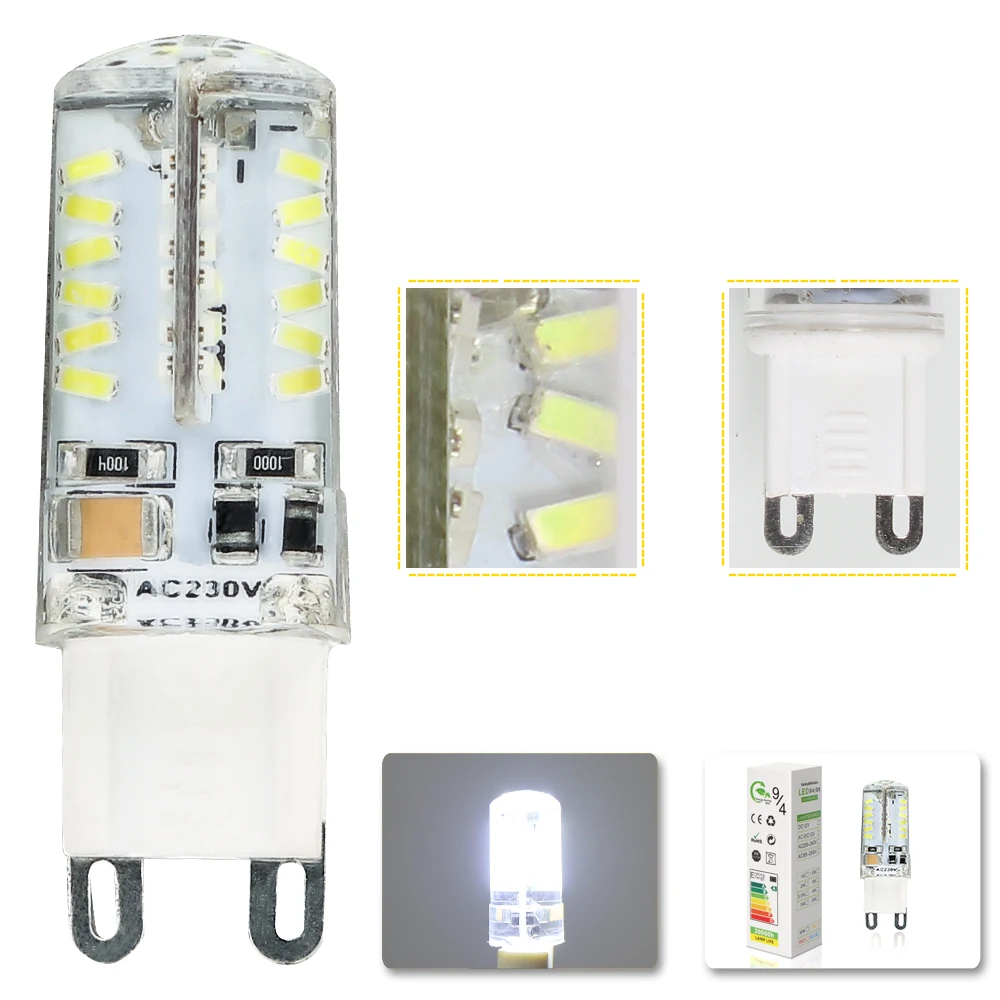 

1 шт. G9 Светодиодная лампа без мерцания AC110V 3014SMD 5 Вт Светодиодная лампа 350LM супер яркая Люстра Светодиодная лампа Замена 30 Вт галогенная ламп...