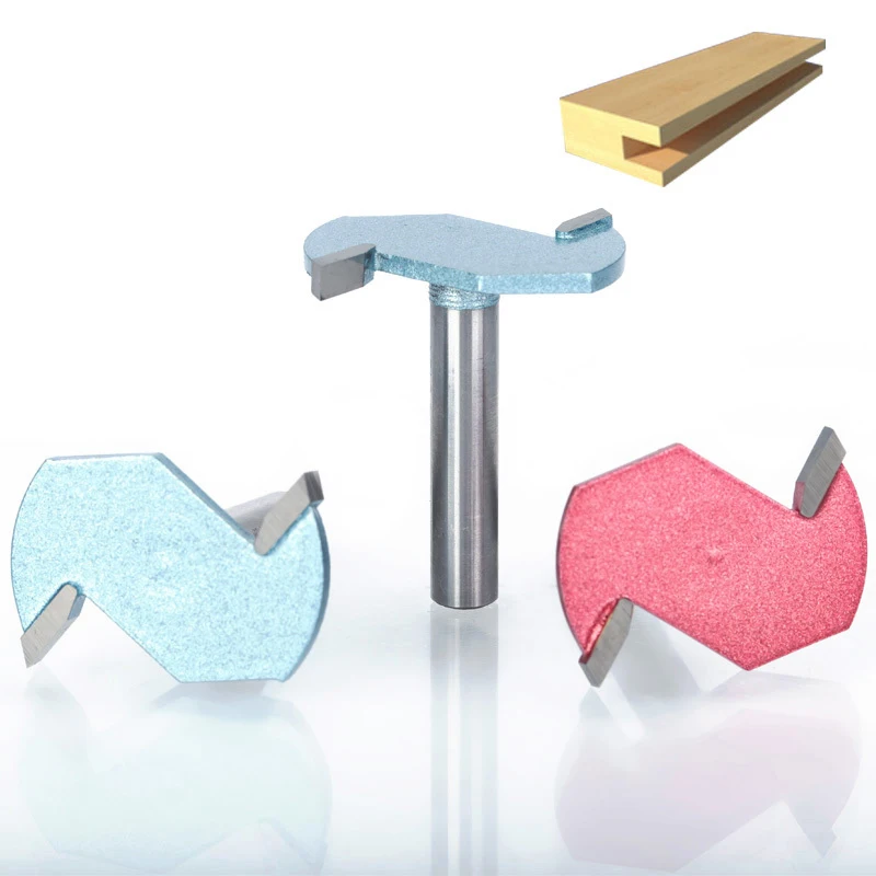 

HUHAO 1pcs 1/4" Shank T type slotting cutter woodworking tool router bits for wood Industrial Grade endmill milling cutter